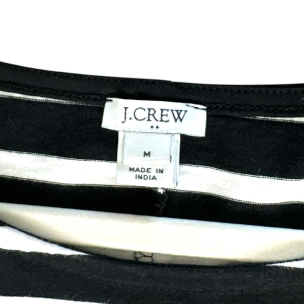 J. CREW Black and White Striped Ruffled Bell‎ Sleeve Shift Dress Womens Size M - Picture 7 of 10